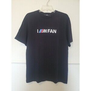 BMW T Shirt Black Cotton Short Sleeve Mens Size M Series Fan Tee Crew Neck